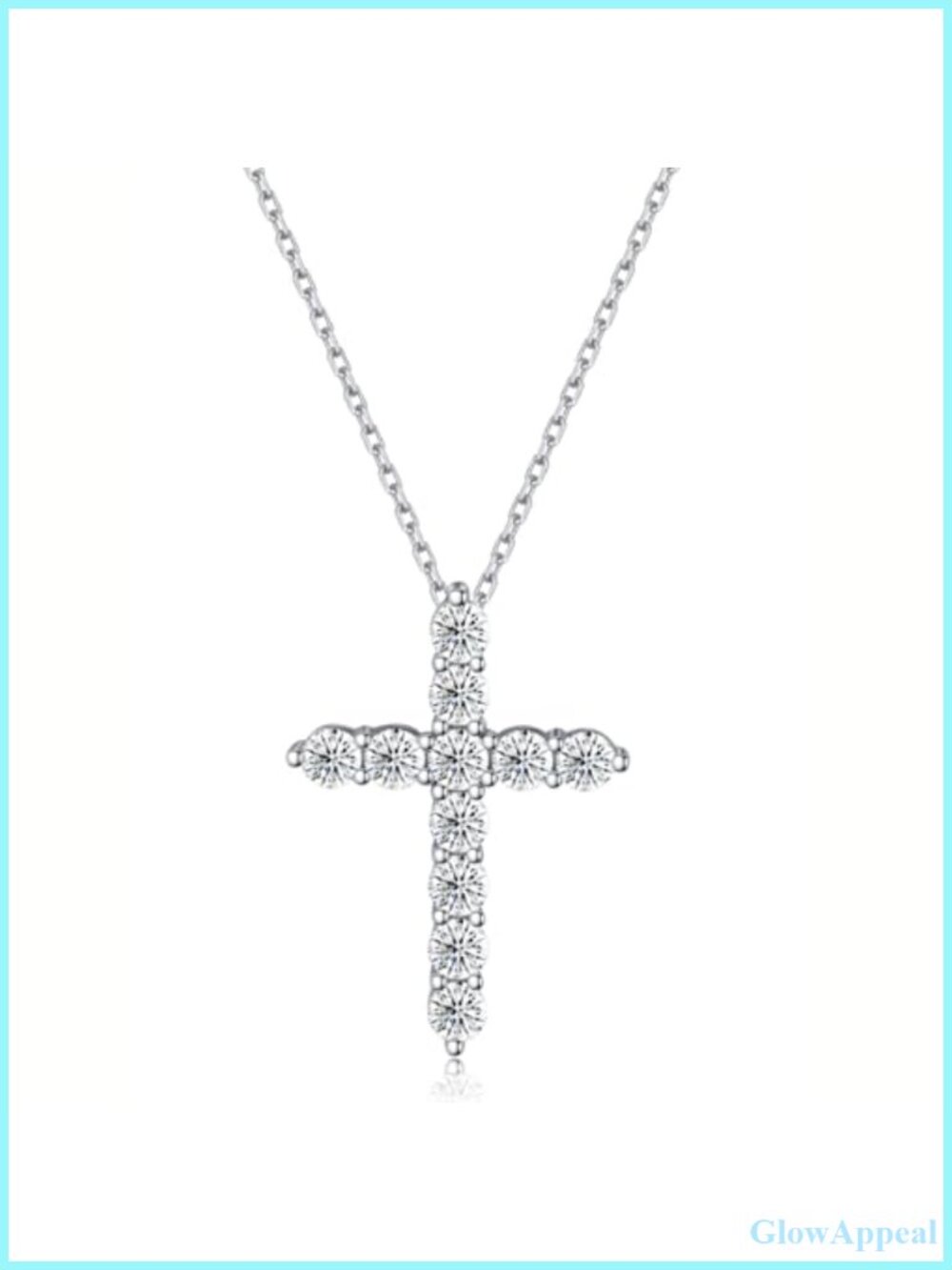 Moissanite Cross Pendant Necklace 925 Sterling Silver Dainty Religious Jewelry